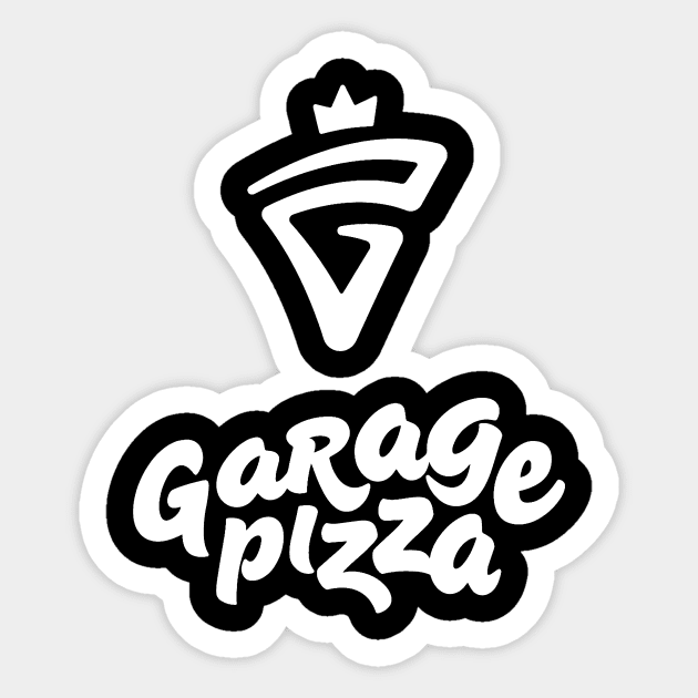 Garage Pizza White Logo Small Sticker by Tanzen